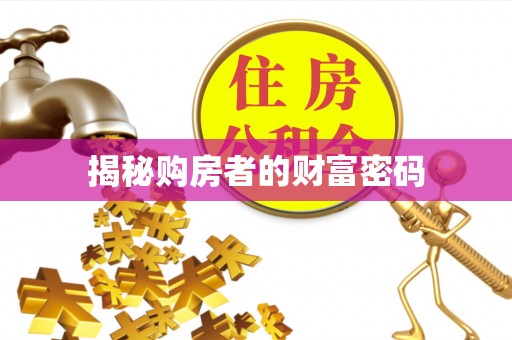 景东揭秘购房者的财富密码